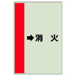 配管識別シート（横管用） →消火 小(500×250) (413-58)