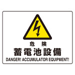 危険標識 (マグネット製) 危険 蓄電池設備 (804-104)