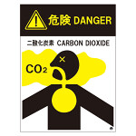 二酸化炭素消火設備標識 日本消防標識工業会推奨シール付 H400×W300 イラスト・危険 二酸化炭素  (809-401)