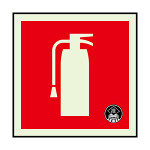 消防標識消火器蓄光(図記号のみ) 80角 (825-17A)