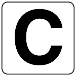 アルファベットステッカー(大)5枚入 C (845-82C)