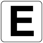 アルファベットステッカー(中)5枚入 E (845-81E)