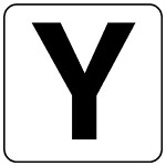 アルファベットステッカー(小)5枚入 Y (845-80Y)