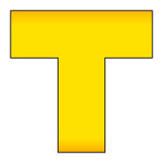床貼ラインプロ 2枚1組 T型 黄 (864-407)