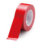 クリーンルーム用防じんラインテープ (強粘着・セパ無) 幅50mm×50m巻 カラー:赤 (864-89A)