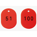 番号札60×40  50枚組 51~100 赤 (877-617)