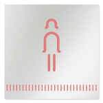 デザイナールームプレート　タオル 女子トイレ2 アルミ板 W150×H150 (AL-1515-HB-NT2-0106)