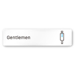 デザイナールームプレート 会社向け ビビット 男子トイレ2 白マットアクリル W250×H60 (AC-1515-OA-IM3-0204)