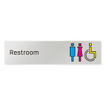 デザイナールームプレート 会社向け ビビット トイレ1 アルミ板 W250×H60 (AL-2560-OB-IM3-0201)