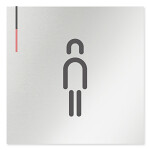  デザイナールームプレート 会社向け グレー×ピンク 男子トイレ２ アルミ板 W150×H150 (AL-1515-OB-NT1-0104)
