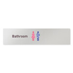 デザイナールームプレート　飲食店向け　シンプル トイレ1 アルミ板 W250×H60 (AL-2560-RB-IM2-0201)