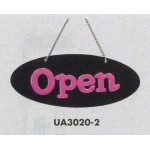 表示プレートH ドアサイン 片面Open 仕様・カラー:楕円型・ピンク (UA3020-2)