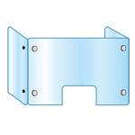 3面・コの字型アクリルパーテーション (飛沫感染プロテクションガード)  3面窓付 600×900×300 (APT3F-M600X900X300)
