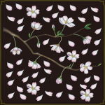 桜イラスト 看板・ボード用イラストシール (W285×H285mm)  