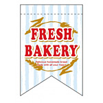 変形タペストリー FRESH BAKERY（リボンカット） カラー:水色 (5863)