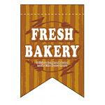 変形タペストリー FRESH BAKERY（リボンカット） カラー:茶 (5864)