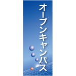 企業向けバナー オープンキャンパス ブルー(青)背景 素材:ポンジ(薄手生地) (61554)