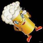 デコシール ビール (キャラクター) サイズ:ビッグ W600×H600 (61911)