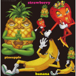 パイナップル・ストロベリー・バナナ キャラクター 看板・ボード用イラストシール (W285×H285mm)  