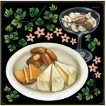 チーズ盛り合わせ・ナッツ ボード用イラストシール (68552)
