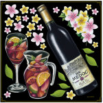 ワイン・サングリア ボード用イラストシール ワインボトル(68565)