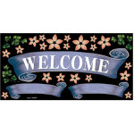 リボン WELCOME 青 ボード用イラストシール (69660)