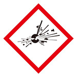 化学物質関係標識 GHSラベル 爆弾の爆発 5枚入り サイズ: (大) ◇一辺/150mm (037103)