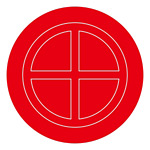消防標識板 破壊板 アクリル赤色透明 サイズ (外径) :104mmφ×2mm (063104)