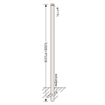 埋込み式ポール バンド止め標識板用 ネカセ付 サイズ:H3000mm (136032)