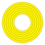 マーキングステッカー PET 100mmφ 10枚1組 カラー:黄 (208502)