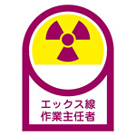 ヘルメット用ステッカー 10枚1組 表記:エックス線 作業主任者 (233062)