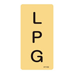 JIS配管識別明示ステッカー ガス関係 (タテ) LPG 10枚1組 サイズ: (M) 80×40mm (385722)