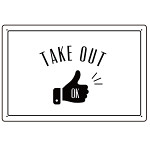 TAKE OUT OK ハンドサイン オリジナルプレート看板 ホワイト W450×H300 エコユニボード (SP-SMD355-45x30U)