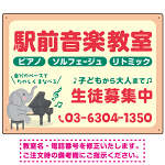 音楽教室 ゾウさんイラストデザイン プレート看板 ピンク W600×H450 エコユニボード (SP-SMD455B-60x45U)