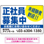 正社員募集中 未経験者歓迎 大きな文字デザイン 求人募集看板 オリジナル プレート看板 ブルー W450×H300 マグネットシート (SP-SMD642A-45x30M)