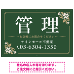 柔らかな花柄モチーフと洗練配色 管理 不動産向けデザインプレート看板 グリーン W900×H600 マグネットシート(SP-SMD715B-90x60M)