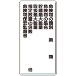 縦型標識 危険物種類 危険物の品名 等 ボード 600×300 (830-19)