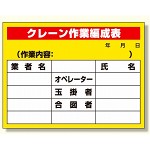 建設機械関係標識 クレーン作業編成表 (326-15)