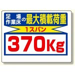 制限荷重標識 足場の作業床の最大積載荷重 (329-08)