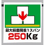 ワンタッチ取付標識 最大積載荷重 1スパン250Kg (341-44)