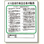 作業主任者職務板 ガス溶接・アセチレン (356-15)