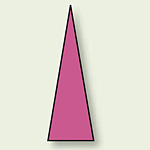 ゲージマーカー 三角シール 蛍光赤 15×5 1シート100枚入 (446-83)
