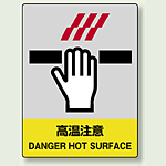 中災防統一安全標識 高温注意 素材:ステッカー(5枚1組) (801-44)