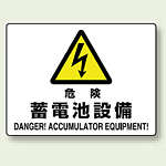 危険 蓄電池施設 エコユニボード 225×300 (804-57B)