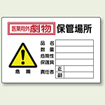 医薬用外劇物 保管場所 鉄板 (普通山) 300×450 (814-69A)