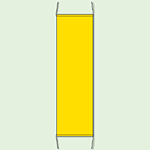 黄色 無地 防犯たれ幕 サイズ:(大)H1500×W450mm (823-421)