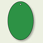 無地板 楕円型 緑 60×40 5枚1組 (886-46)
