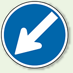 道路標識 (構内用) 指定方向外進行禁止 左下矢印 アルミ 600φ (894-10)