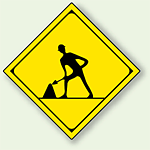 警告標識 道路工事中 アルミ 一辺 450 (894-48)