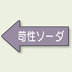 JIS配管識別方向ステッカー 左向き 苛性ソーダ 大 10枚1組 (AS-34-2L)